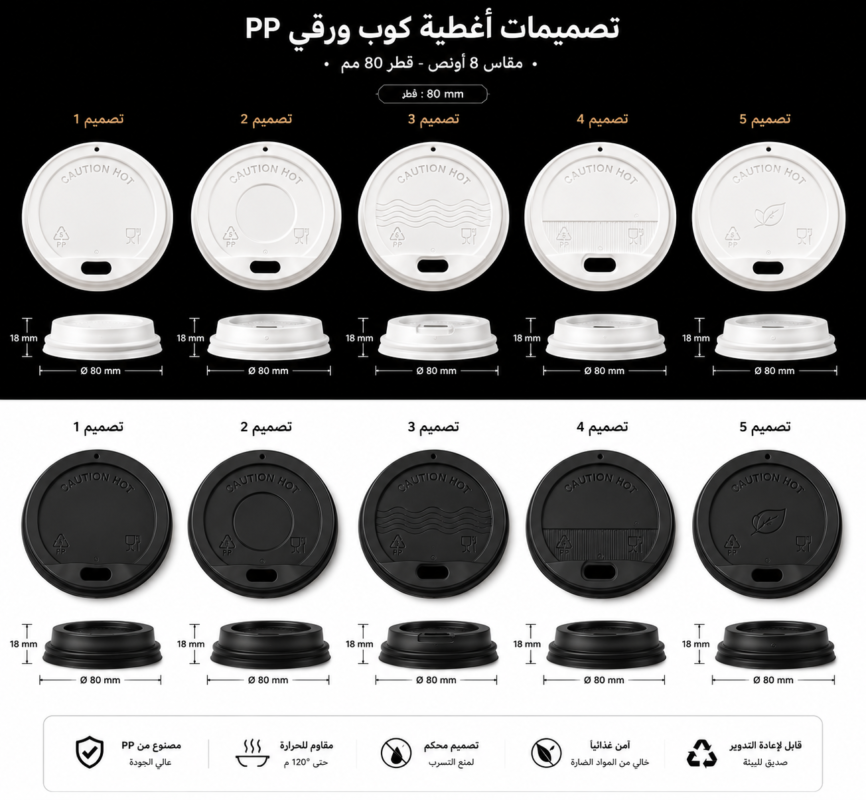 12oz PP paper cup lid